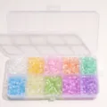10-Fächer-Set mit bunten Katzenaugen-Glasperlen für DIY-Schmuck und Armbänder - Einfarbig-10 Gitter in Boxen (8g/Gitter)