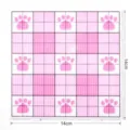 Base quadrata 14x14cm per perline a fusione motivo zampa rosa per progetti creativi DIY - Piedini Allungati Collegabili / 52 Punti (14x14cm) / Impronta Gatto Rosa e Bianco