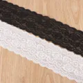 Elegante elastische Spitzenbänder in Schwarz und Weiß für DIY-Nähen und Zubehör - 2 Yards / Schwarz und Weiß je 1 Yard