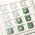 UV color changing cat head resin beads in white and green finish for DIY jewelry crafting - White to Green (Forest Secret Realm)
