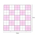 Tavoletta per perline da stirare a scacchi rosa e bianca 14x14cm per lavoretti DIY - Piedini Allungati Collegabili / 52 Punti (14x14cm) / Scacchiera Rosa e Bianca