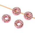 16mm pink acrylic donut shaped loose beads for DIY handmade jewelry and bracelet making - Deep Pink (Berry Cocoa)