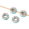 16mm light blue acrylic donut beads with frosting for DIY jewelry making projects - Blue Green (Mint Sea Salt)