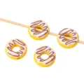 Yellow 16mm acrylic donut shaped loose spacer beads for DIY jewelry and phone charms - Yellow (Banana Cocoa)