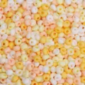 Gemengde wit-geel-perzik 4mm glazen druppelkralen voor het maken van DIY sieraden - Gematteerde Waterdruppel Stijl (BBG130) / 4mm (Ongeveer 110 Stuks/10g Verpakking) / Gele Serie