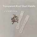 Transparante korte handgrepen voor DIY-waaiers met metalen klinknagels, 12,8 x 1,9 cm - Klinknagel Waaier Kort Handvat / 5 Stuks/Verpakking