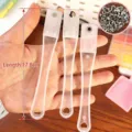 Transparante plastic DIY-waaiergreep voor strijkparels, 17,8 cm lang accessoire - Klinknagel Waaier Lang Handvat / 1 Stuk