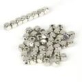 Silver square CCB spacer beads for DIY jewelry making, necklace and bracelet accessories - Style 1 (1) / 4x4mm (300 Pieces/Pack) / Silver