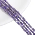 Facettierte 3mm lila Kristall Zirkon Perlen für DIY Schmuckherstellung und Armbänder - Facettierte Rundperle (BTB1161) / 3mm (ca. 120 Stk/Strang) / Lila
