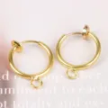 Orecchini a cerchio dorati con clip senza buco per creazione di gioielli fai da te - Orecchini a clip a molla / Set di 4 / Oro