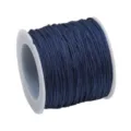 Fil de jade de Taiwan No. 72 bleu foncé cordon en polyester pour bijoux DIY - 45 Mètres/Rouleau / Bleu marine
