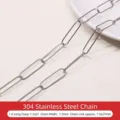 Cadena de clip de acero inoxidable 304 para creación de joyas hechas a mano DIY - Estilo de Eslabón de Clip / 1m/Paquete / Plateado