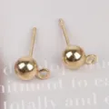 Perni per orecchini a sfera dorati con asola per la creazione di gioielli fai da te - Orecchini a lobo / Orecchini a Bottone 10 Pezzi/Confezione / Oro KC