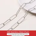 Cadena de clips de acero inoxidable 304 con eslabones rectangulares de 9x26mm para joyas - Estilo de Clip Ancho / 1m/Paquete / Plateado