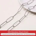 Cadena de acero inoxidable 304 en relieve con eslabones ovales para joyería DIY, 9x26mm - Estilo de Clip Realzado Ancho / 1m/Paquete / Plateado