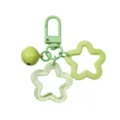 Groene holle ster en bel sleutelhanger hanger voor handgemaakte DIY tas decoratie - 1 Stuk / Groen