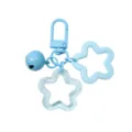 Lichtblauwe ster en bel sleutelhanger voor tassen, sleutels en DIY-accessoires - 1 Stuk / Blauw