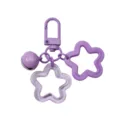 Paarse holle ster en bel sleutelhanger hanger voor DIY knutseltassen en accessoires - 1 Stuk / Paars