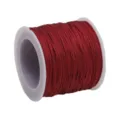 Rouleau de cordon de nœud chinois rouge foncé 72# professionnel pour bijoux artisanaux - 45 Mètres/Rouleau / Bordeaux