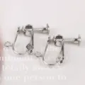 Convertitori per orecchini a vite color argento per la creazione di gioielli fai da te - Orecchini a clip a vite / Set da 6 / Oro bianco