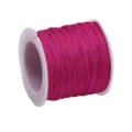 Cordon tressé en polyester magenta n° 72 sur bobine blanche pour bijoux DIY - 45 Mètres/Rouleau / Rose rouge