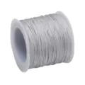 Bobine de cordon tressé en polyester argenté n° 72 pour la création de bijoux DIY - 45 Mètres/Rouleau / Gris Argent