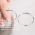 Grandi cerchi in argento per orecchini fai-da-te, accessori per gioielli fatti a mano - Orecchini a cerchio / 10 Pezzi/Pacco / Oro bianco