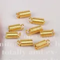 Componenti per gioielli a molla dorata con anello per orecchini e collane fai-da-te - Chiusura a molla / Set da 35 Pezzi / Oro