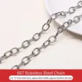 Cadena de acero inoxidable de eslabones O 2.0 para bisutería DIY con eslabones 9x13mm - Estilo Cadena O / 1m/Paquete / Plateado