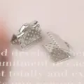 Terminali a schiacciare argento per creazione di gioielli e accessori fai da te fatti - Terminali per Nastri / 10 Pezzi/Pacco / Oro bianco