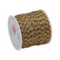 Bobine de fil à tresser en polyester #72 multicolore pour la création de bijoux DIY - 45 Mètres/Rouleau / Multicolore Doré