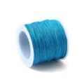 Cordon tressé en nylon bleu ciel calibre 72 pour bijoux DIY sur bobine en plastique blanc - 45 Mètres/Rouleau / Bleu sarcelle