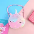 Niedliche Einhorn Umhängetasche aus Plüsch für Mädchen in Pastell-Regenbogenfarben - Regenbogen
