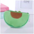 Mini portamonete in peluche verde a forma di frutto semicircolare con catena per bambini - Stile 1 (Avocado)