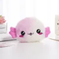 Simpatico portamonete in peluche axolotl rosa e bianco con morbida trama per ragazze - Rosa Multicolore