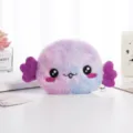 Simpatico portamonete in peluche axolotl con morbida pelliccia sfumata viola rosa - Viola Multi