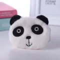Simpatico portamonete in peluche a forma di panda per bambini con catenella a sfere - Panda a Bocca Piccola / Bianco e nero