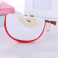 Simpatico portamonete in peluche a forma di fetta di mela con cerniera e catenella a sfere - Style 6 (Apple)