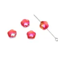 Vibrant red UV electroplated flower cat-eye acrylic beads for DIY jewelry making - Bright Red