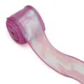 Elegant 4cm iridescent purple nylon fish tail yarn ribbon for gift and flower wrapping - Rose Purple