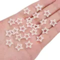 Applicazioni di perle bianche a stella cava per fai da te e nail art. - Stile Stella a Cinque Punte (BSG076)