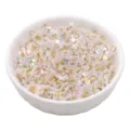 Iridescent 7-8mm acrylic flower beads with gold jump rings for DIY handmade jewelry crafting - Four-Petal Flower (7mm) / 5 Pieces/Pack / Transparent AB