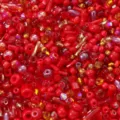 Assorted vibrant red glass beads in various shapes for DIY jewelry making and crafts - 1.5-8mm, 10g/Pack / Red Series (43#)