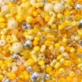 Premium mixed yellow glass beads and round beads for DIY jewelry making accessories - 1.5-8mm, 10g/Pack / Yellow Series (45#)