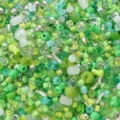 Assorted green mixed glass seed beads and round beads for DIY jewelry making and crafts - 1.5-8mm, 10g/Pack / Green Series (46#)