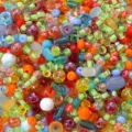 Mixed color glass beads in various shapes for DIY jewelry making and craft projects - 1.5-8mm, 10g/Pack / Red & Green Series (47#)