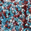 Diverse collection of mixed blue and red glass beads and faux pearls for DIY jewelry crafts - 1.5-8mm, 10g/Pack / Red & Blue Series (49#)