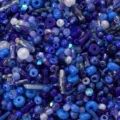 Mixed blue glass beads in various shapes for DIY jewelry making and accessories. - 1.5-8mm, 10g/Pack / Royal Blue Series (50#)