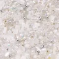 Assorted white and silver glass beads for DIY jewelry and crafts making projects - 39# / Approx 1.5-8mm, 10g/Pack / White Series