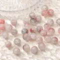 Perles en verre marbré rose et blanc de 10 mm avec motif éclaté pour bijoux DIY - 10mm / 10 Pièces/Paquet / Couleur 9 (Rose/Blanc Bicolore)